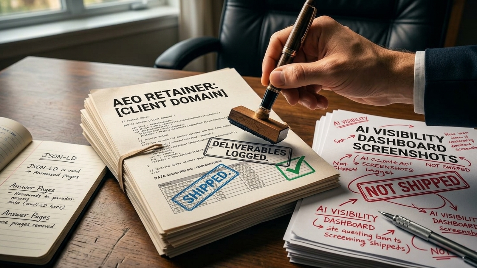 Cover image for: The White-Label AEO Retainer Swipe File: Scope, Pricing, Reports, and Objection Scripts